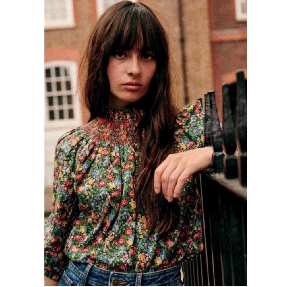EUC Sézane Louise Blouse in California Print - Size 40